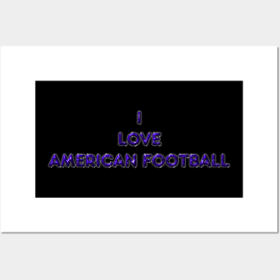 I Love American Football - Purple Posters and Art